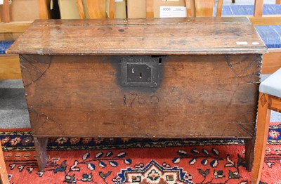 Lot 1415 - An 18th Century Six Panel Coffer, 96cm by 41cm...