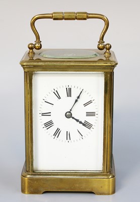Lot 129 - A Brass Striking Carriage Clock, circa 1900,...