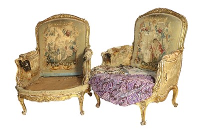 Lot 253 - A Pair of French Louis XV-Style Carved...