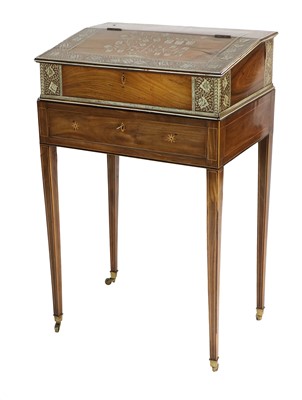 Lot 295 - An Anglo-Indian Teak Vizagapatam Table Bureau,...