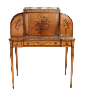 Lot 320 - A George III Satinwood, Marquetry-Inlaid and...