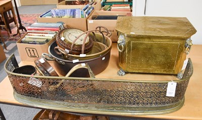 Lot 257 - A George III Brass and Cast Iron Fire Basket,...
