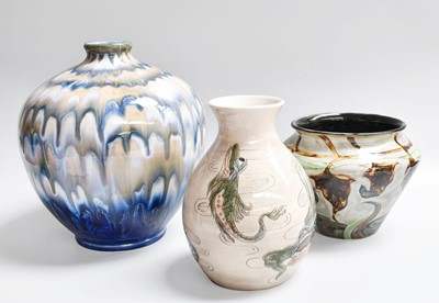 Lot 175 - A Corbridge "Studio Art" Stoneware Vase, with...
