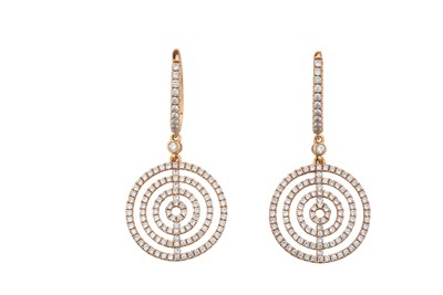 Lot 2230 - A Pair of 18 Carat Rose Gold 'Saturn' Diamond...