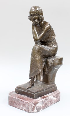 Lot 200 - B C Zheng (20th Century): a patinated bronze...