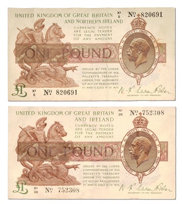 Lot 429 - 2x Treasury Issue, £1 notes; both Warren...