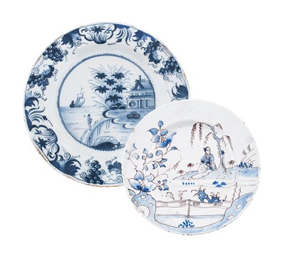 Lot 73 - An English Delft Plate, probably Liverpool or...