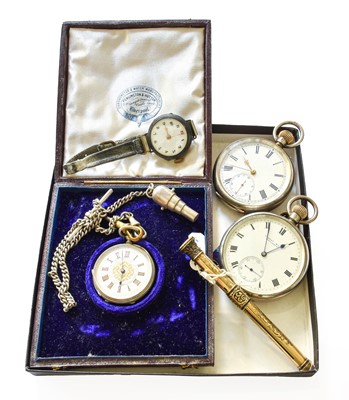 Lot 454 - A Silver Open Faced Pocket Watch, movement...