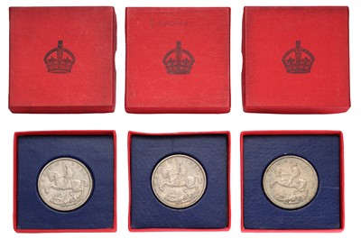 Lot 87 - 3x George V, Crowns 1935, all specimen issues...