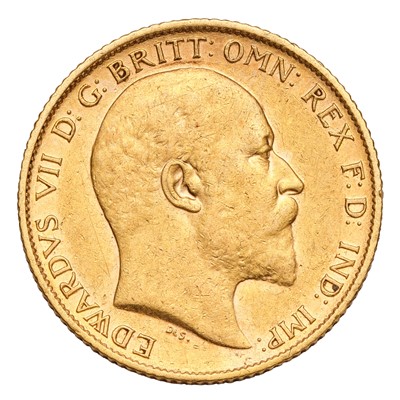 Lot 223 - Edward VII, Half Sovereign 1906; hairlines...