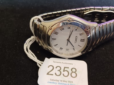 Lot 2358 - Ebel: A Stainless Steel Calendar Centre...