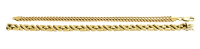 Lot 353 - A 9 Carat Gold Fancy Link Bracelet, length...