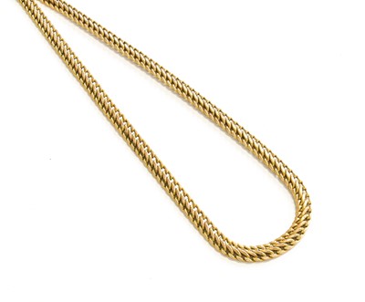 Lot 374 - A 9 Carat Gold Fancy Link Necklace, length 42.5cm