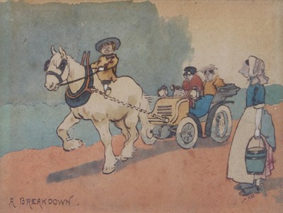 Lot 1123 - After Tom Browne (1870-1910) "A Breakdown"...