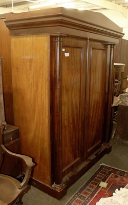 Lot 1313 - A Victorian Mahogany Two Door Wardrobe, with...