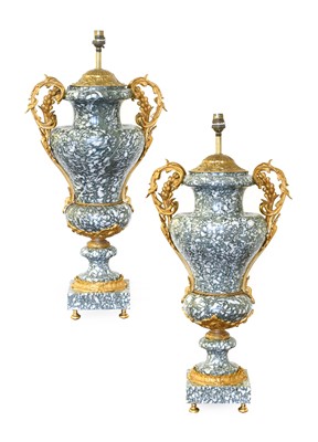 Lot 141 - A Pair of Gilt-Metal-Mounted Green and White...