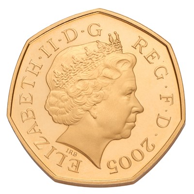 Lot 287 - Elizabeth II, Gold Proof 50p 2005, celebrating...