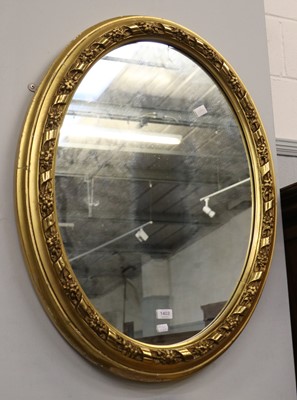 Lot 1403 - A 19th Century Oval Gilt Framed Mirror, 90cm...