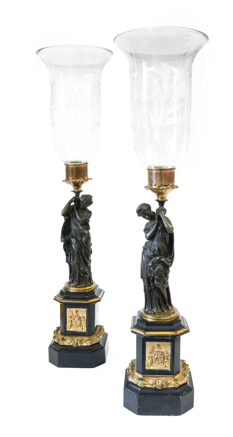 Lot 149 - A Pair of French Gilt and Patinated Bronze...