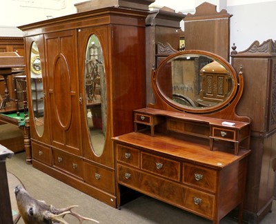 Lot 1391 - An Edwardian Inlaid Mahogany Mirror Fronted...