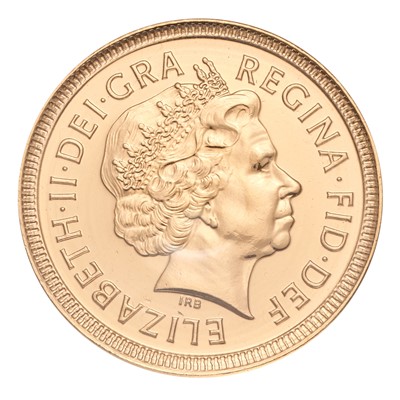 Lot 282 - Elizabeth II, Half Sovereign 2002, with shield...