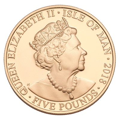 Lot 309 - Isle of Man, Gold Proof Five Pounds 2018,...