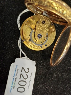 Lot 2200 - Lewis & Alston: An 18 Carat Gold Verge Pocket...