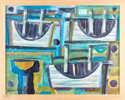 Lot 556 - William Black (20th Century) "Harbour Abstract"...