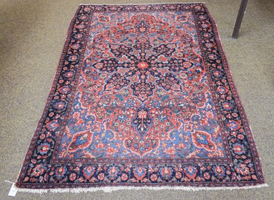 Lot 1001 - Hamadan Rug, the madder field richly decorated...