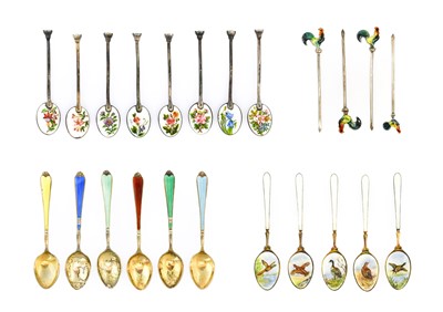 Lot 41 - A Collection of Assorted Silver and Enamel Flatware