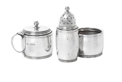 Lot 204 - A Three-Piece George VI Silver Condiment-Set