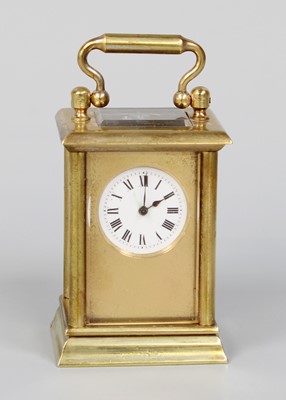 Lot 128 - A Miniature Brass Carriage Timepiece, circa...