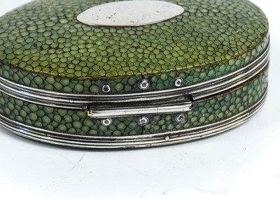 Lot 131 - A George III White Metal and Shagreen Snuff...