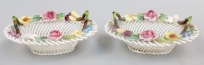 Lot 135 - A Pair of English Porcelain Baskets, first...