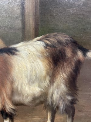 Lot 319 - Edgar Hunt (1876-1953) Farmyard pond with...