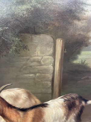 Lot 319 - Edgar Hunt (1876-1953) Farmyard pond with...