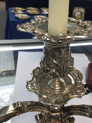 Lot 196 - A Pair of William IV Silver Four-Light Candelabra