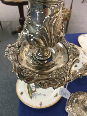 Lot 196 - A Pair of William IV Silver Four-Light Candelabra