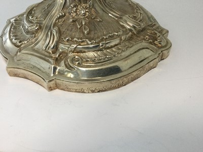 Lot 196 - A Pair of William IV Silver Four-Light Candelabra
