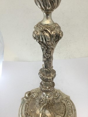 Lot 196 - A Pair of William IV Silver Four-Light Candelabra