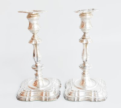 Lot 36 - A Pair of George V Silver Candlesticks, by...