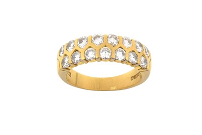Lot 2114 - An 18 Carat Gold Diamond Half Hoop Ring two...