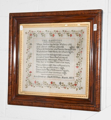 Lot 1088 - A Victorian Sampler With Verse 'The Nativity'...