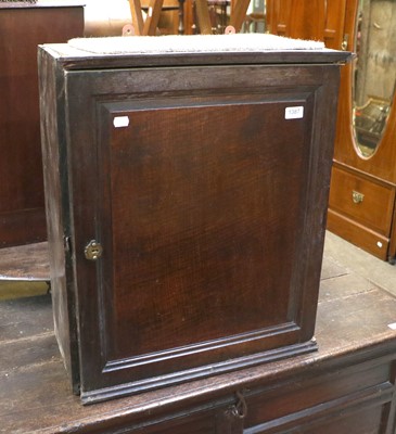 Lot 1387 - An 18th Century Oak Hanging Cupboard, with...