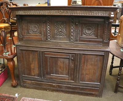 Lot 1383 - An Early 18th Century Carved Oak Court...