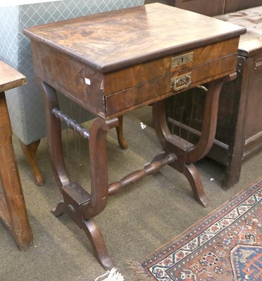 Lot 1377 - A Regency Walnut Work Table, the rectangular...