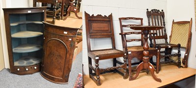 Lot 1197 - An 18th Century Oak Side Chair, carved and...