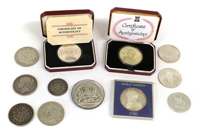 Lot 61 - Selection of British and World Silver Coins;...