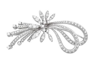 Lot 2298 - A Diamond Spray Brooch set throughout with...