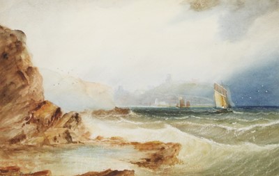 Lot 1072 - Henry Barlow Carter (1804-1868) Sailboats off...